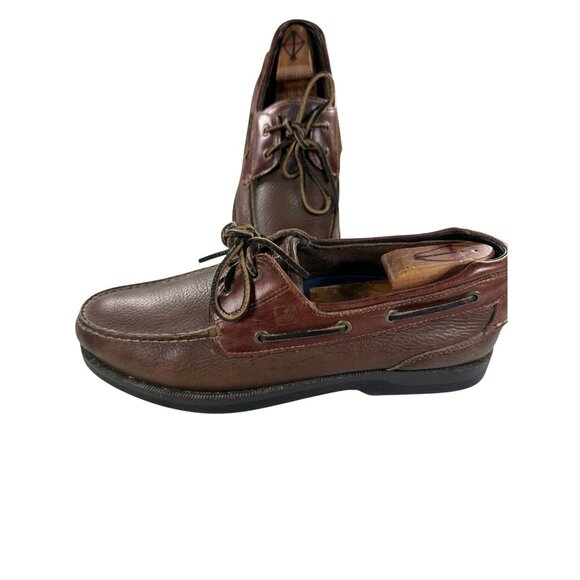 SPERRY Top Sider Men's Size 12 M Brown Leather 2 Eye Boat Shoes - Picture 1 of 9